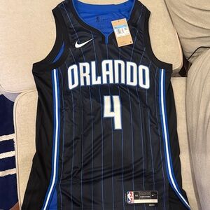 Nike Black and Royal Blue  pinstripes Orlando #4 Swingman Icon edition